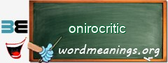 WordMeaning blackboard for onirocritic